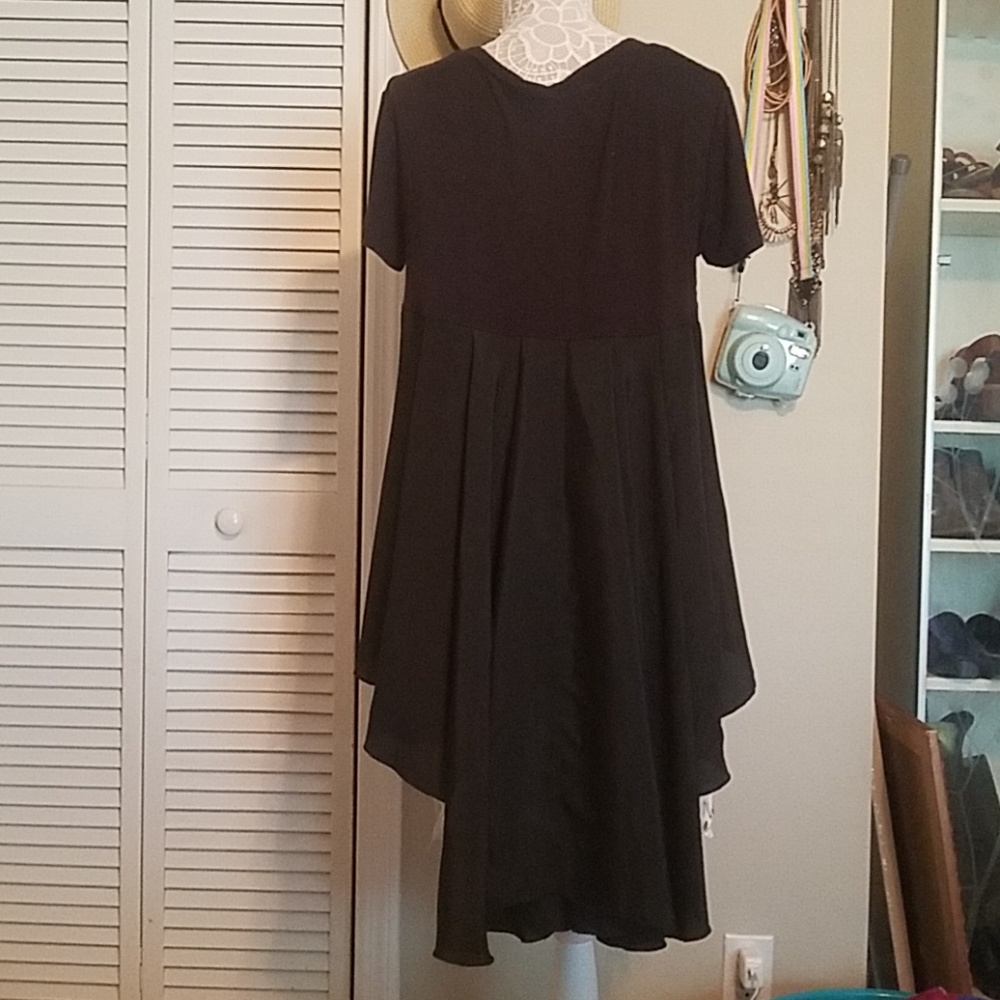 Hilary Radley hi-low black blouse